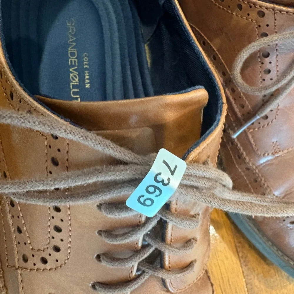 Cole Haan‎ GrandEvolution Wingtip Oxford British Tan Leather Mens 12M C26385